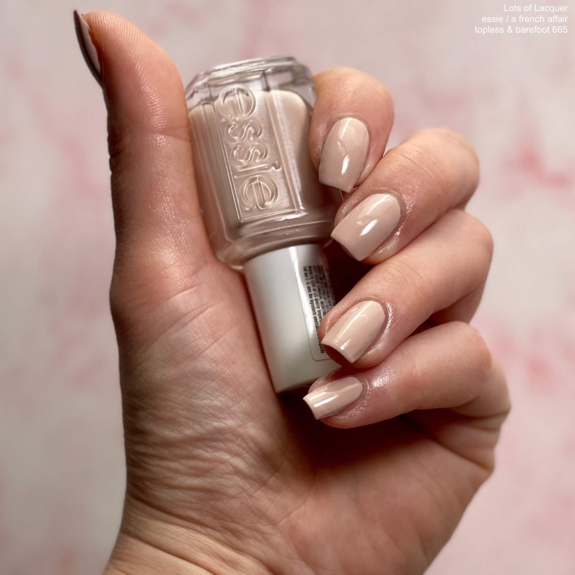 essie topless barefoot Swatches Lots of Lacquer